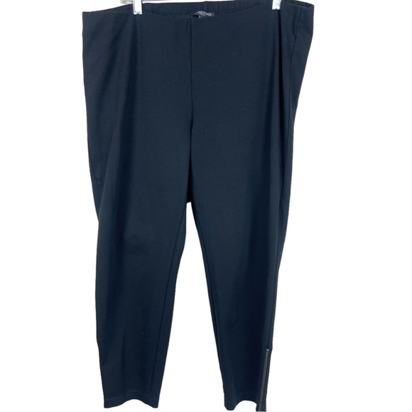 EILEEN FISHER Stretch Ponte Slim Ankle Zip Pants Black Size 1X - Picture 2 of 7